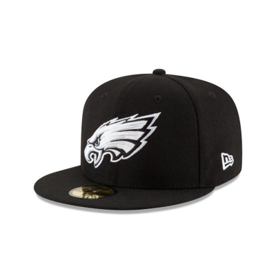 Black Philadelphia Eagles Hat - New Era NFL 59FIFTY Fitted Caps USA0273691